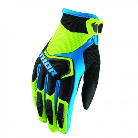 GUANTES INFANTILES DE CROSS THOR GREEN/BLUE